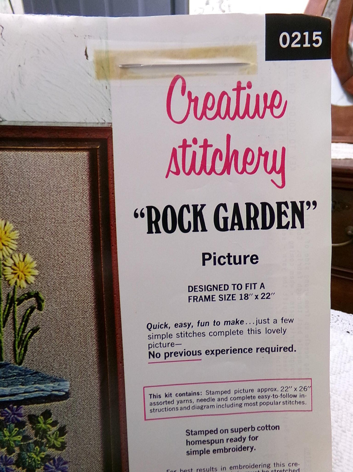 ROCK GARDEN Vintage Crewel Embroidery Kit Paragon Needlecraft 0215 Boho Floral Wall Hanging