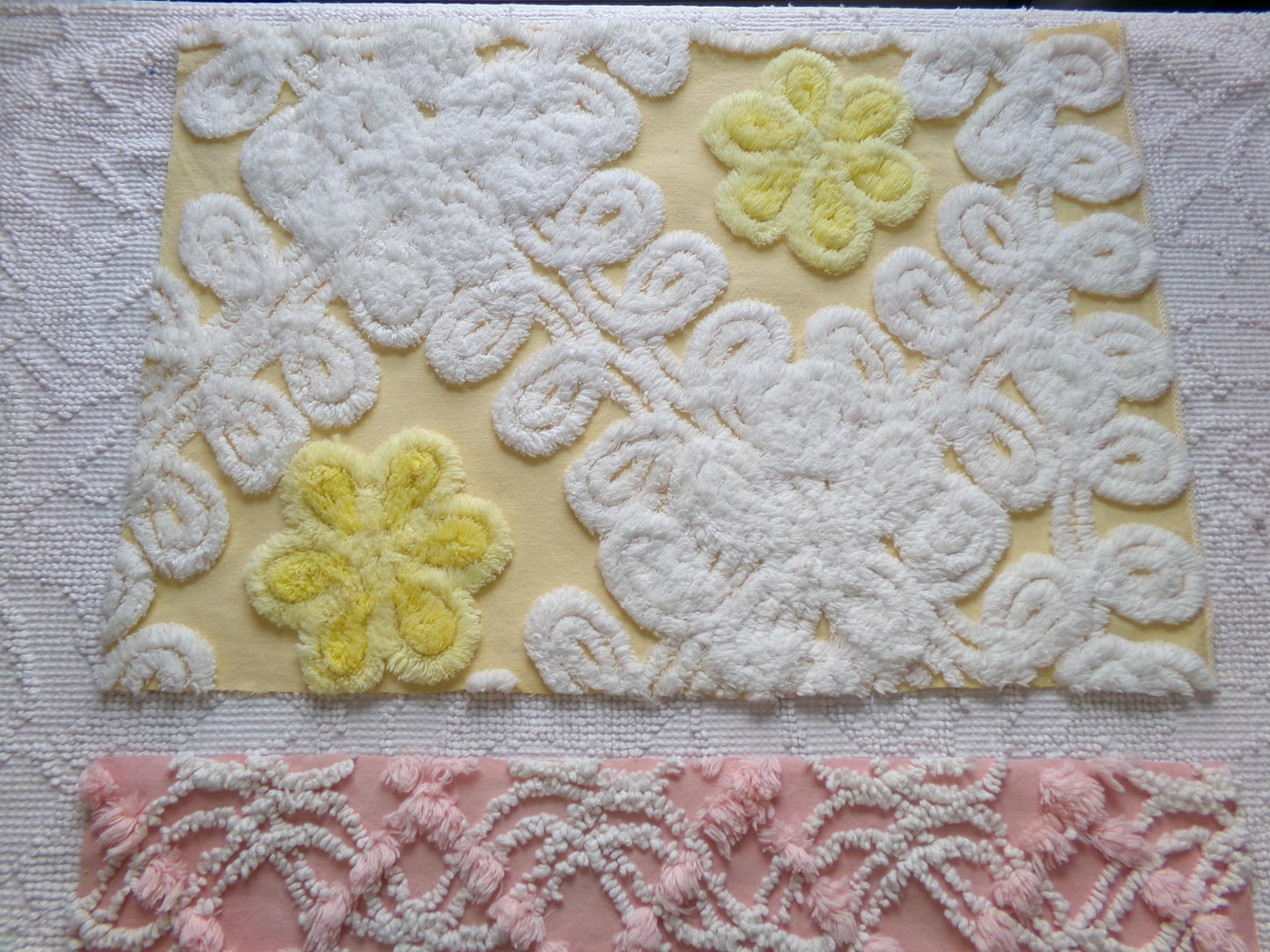 Vintage Chenille Fabric Bundle - 2 Pieces 12" x 18" each | Perfect Stash Builder for Fiber Arts & Crafting