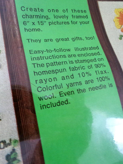 GIRAFFE Vintage Crewel Kit, WonderArt Embroidery 5026, Boho Kitsch 70s Wall Hanging