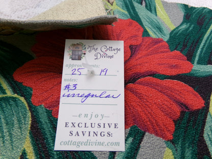 Vintage Barkcloth Fabric in a Bold Tropical Hibiscus Design