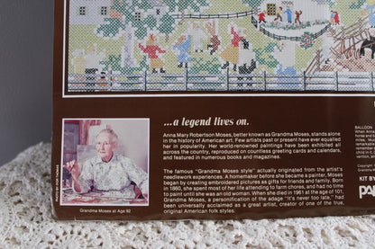 BALLOON Cross Stitch Embroidery Kit Vintage Grandma Moses Design Paragon Needlecraft 0208