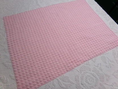 Pink Pops Vintage Chenille Bedspread Fabric Piece Popcorn Dots, 18" x 24"