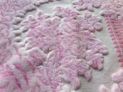 Luxury Pink Vintage Cut Velvet Fabric, Bates Tapestry Chenille, 16x24" Piece