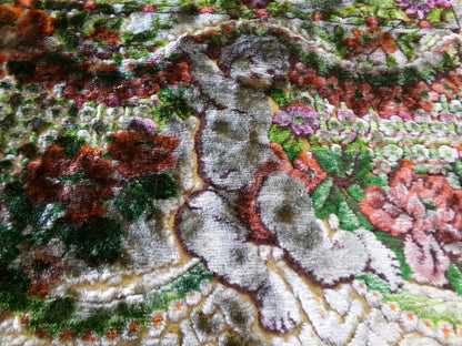 Shadow Cherub Vintage Cut Velvet Fabric Tapestry Piece 18x23.5"