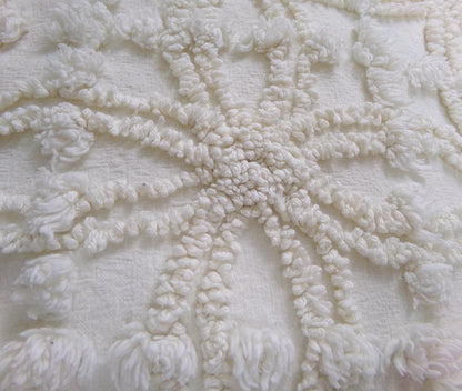 Ivory Elegance Vintage Chenille Fabric - Creamy Neutral Textured Quilt & Craft Material, 20" x 24" Piece