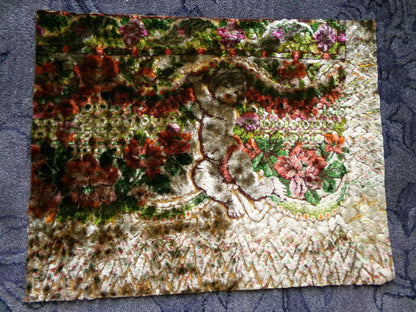 Shadow Cherub Vintage Cut Velvet Fabric Tapestry Piece 18x23.5"