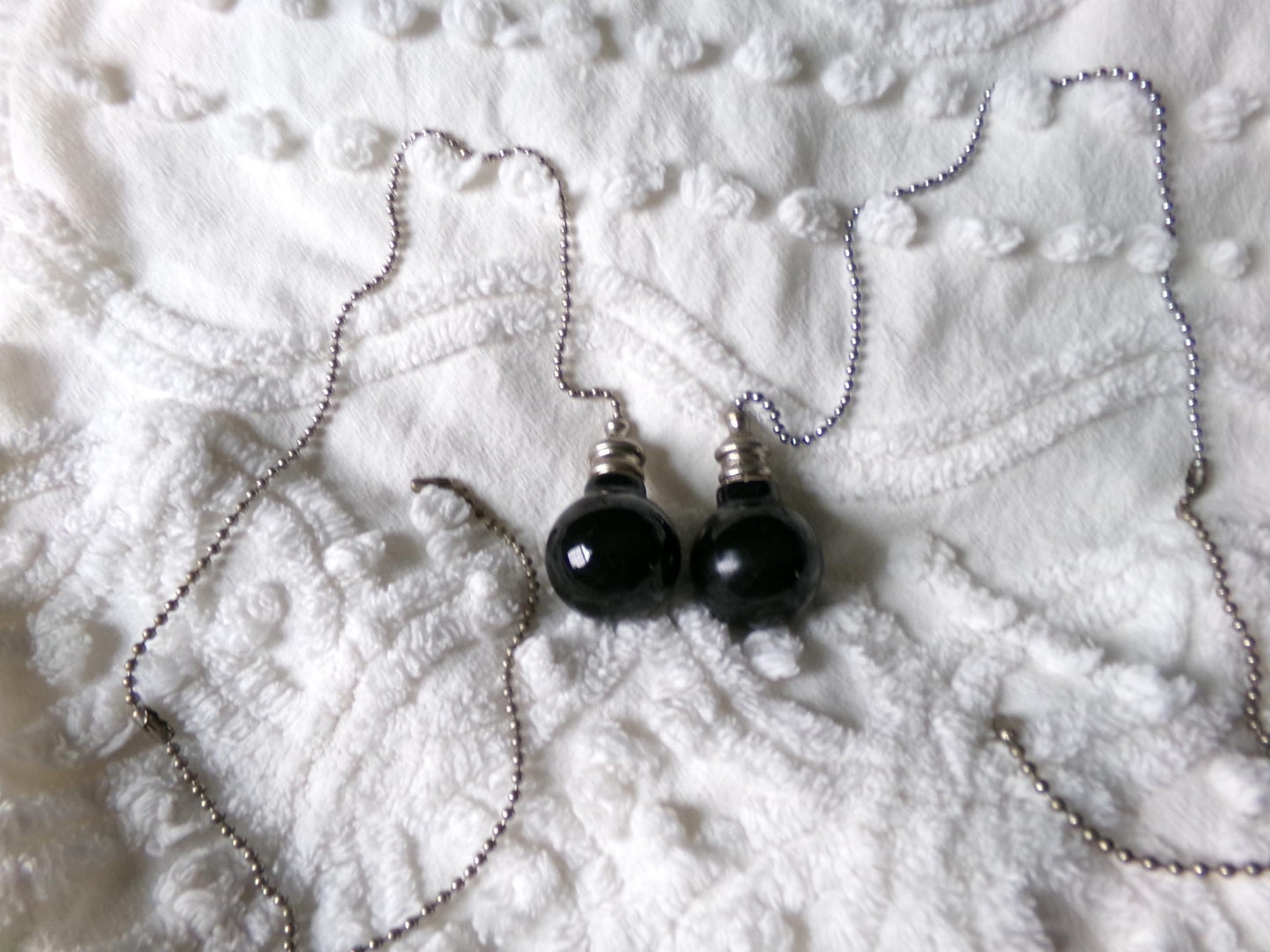 ceiling fan pulls pair, vintage style round black ceramic