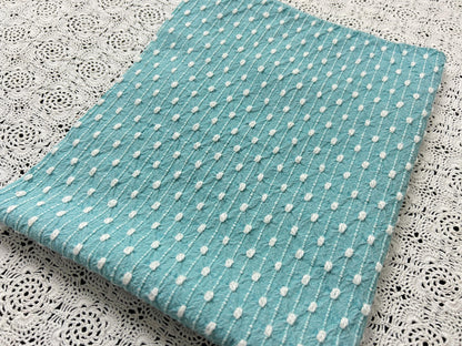 Raindrop Vintage Woven Chenille Fabric 19x23", Bates Nubby Pinstripe Quilt Material
