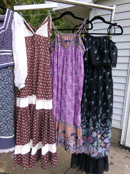 VTG PRAIRIE DRESSES GUNNE SAX, CANDI JONES, STARINA RESELLER LOT of 6 1970s Boho