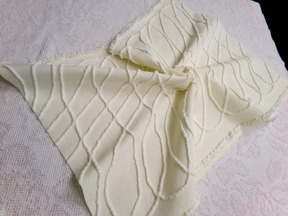 Dimensional Illusion Vintage Chenille Fabric, Fascinating Design, 18" x 25" piece