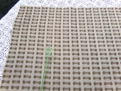 Boho Brown Barbells Vintage Chenille Bedspread Fabric 18" x 24"