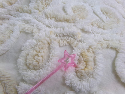 vintage canyon group chenille pillow sham, cream wedding cake design with envelope back, SINGLE, not a pair