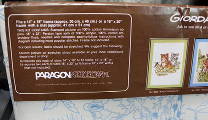 Vintage SQUIRREL and FRIENDS Crewel Embroidery Kit Paragon Stitchery 0333 Giordano