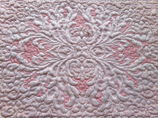 Vintage Luxury Pink Tapestry Fabric, Shimmer Woven Heavyweight Sewing Material, Lovely for Small Bags, Wall Hanging, 19" x 23" inch piece