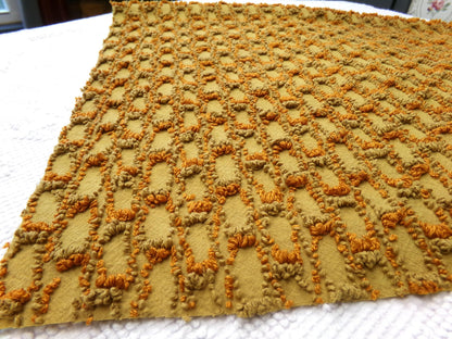 boho soul vintage chenille fabric, interesting abstract infinity design, 24" x 17" piece of quilt & sewing material