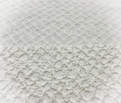 White Vintage Chenille Fabric, Eternity Link Chains, 22x34" Quilt Textile