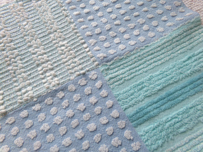 Beach Girl Vintage Patchwork Chenille Fabric Craft Panel - 16" square great for Pillows, Quilting, Wall Hangings