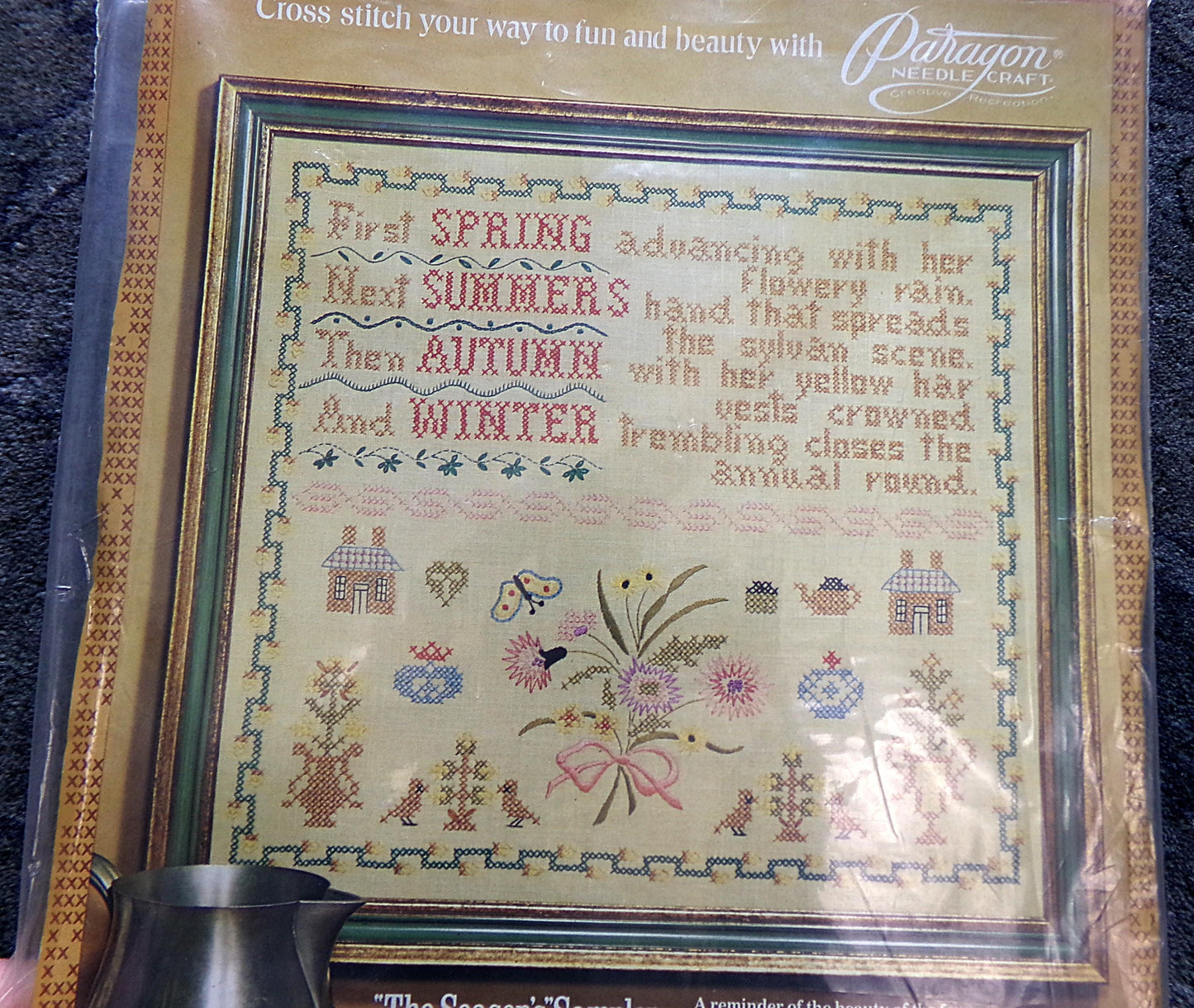 Vintage Cross Stitch Embroidery Sampler: The Season's, Paragon Stitchery Kit 0673