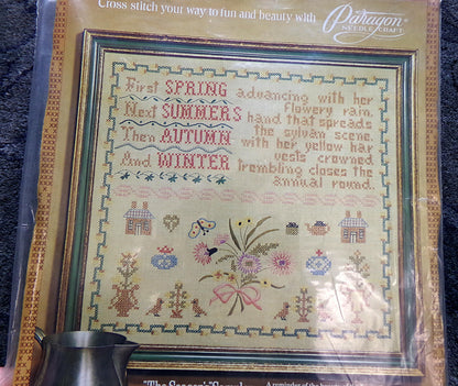 Vintage Cross Stitch Embroidery Sampler: The Season's, Paragon Stitchery Kit 0673