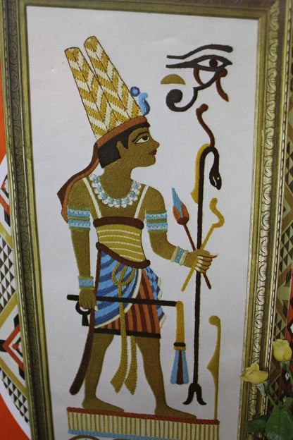 GLORY OF EGYPT Vintage Crewel Embroidery Kit Paragon 0720 Egyptian Wall Hanging