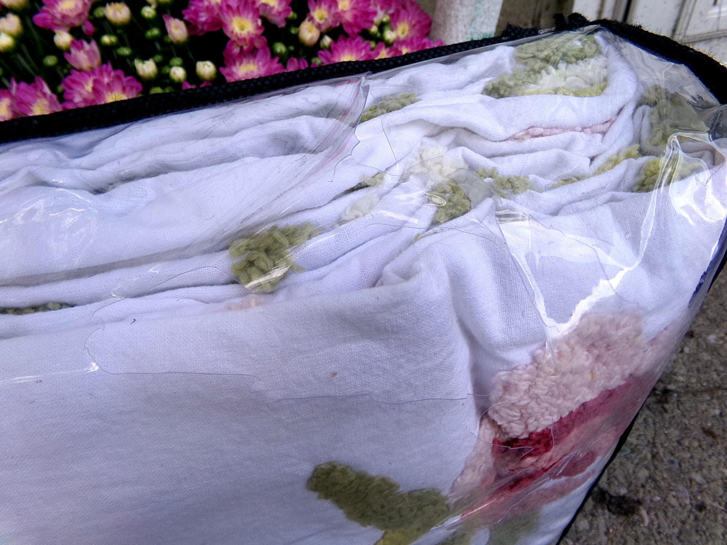 Vintage Style KING Chenille Bedspread, Samantha Rose Floral Design, 100% Cotton