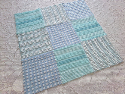 Beach Girl Vintage Patchwork Chenille Fabric Craft Panel - 16" square great for Pillows, Quilting, Wall Hangings