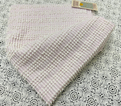 Vintage Chenille Fabric, Lilac Pink White Pearls & Silver Lurex, 20x25" Piece