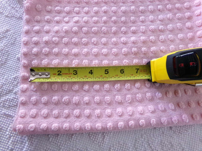 Nubby Pink Popcorns Vintage Chenille Bedspread Fabric, Textured Pop Dots 18" x 25" Piece