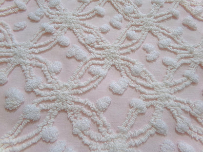 Feather Pink Vintage Chenille Fabric, Needletuft Rings & Overtufted Pops, Quilter's Favorite 18" x 24" Piece