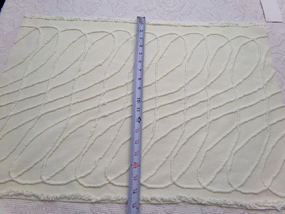 Dimensional Illusion Vintage Chenille Fabric, Fascinating Design, 18" x 25" piece