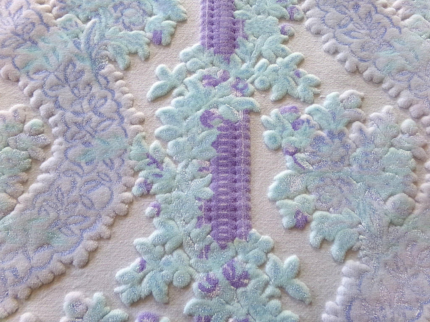 cut velvet fabric starry shimmer luxury Bates vintage tapestry chenille material, 12" x 21" inch piece ideal in totes & bags
