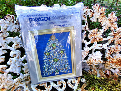 TREE of PEACE Vintage Crewel Embroidery Kit Paragon Needlecraft 6429 Christmas Wall Art June McClean
