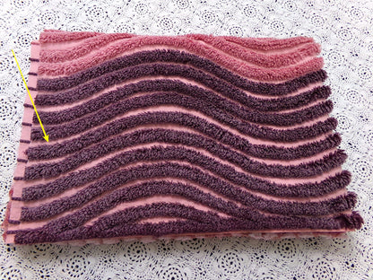 Triple Ripple Vintage Pink Chenille Bedspread Fabric Frosted Tufts 18x24" Quilt Piece