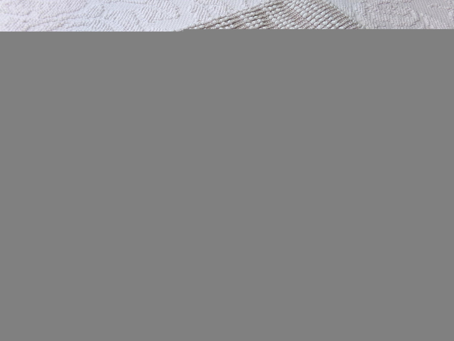 Chic Mocha Vintage Chenille Fabric Silver Lurex & White Pearl Pops 20" x 24"