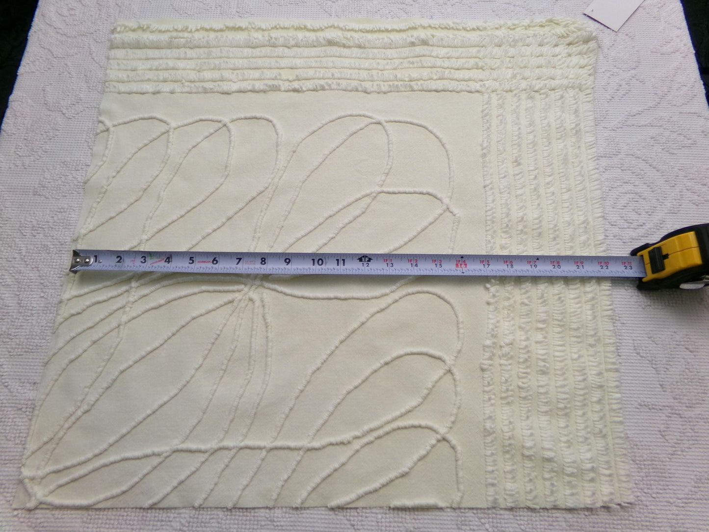 Vintage Illusion Chenille Fabric, Fascinating Webbed Design, 22" x 21" Piece Sewing Quilt Material