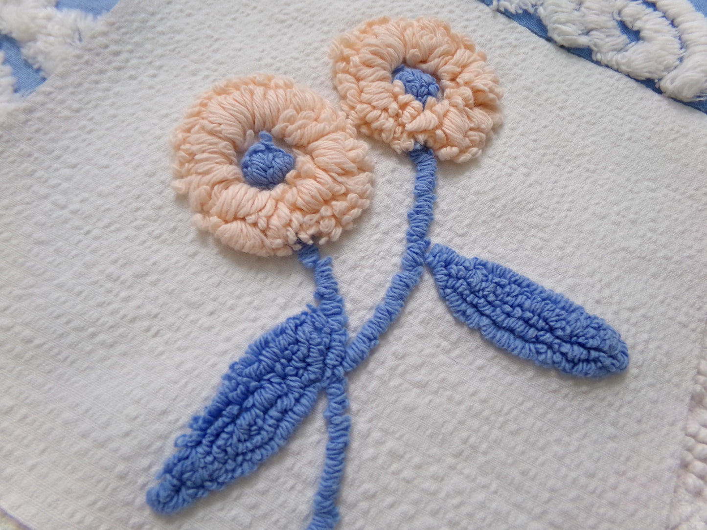 Summer Floral Vintage Chenille Fabric Squares Set, 16 Quilt Blocks, 6" x 6" inches each, for Quilting, Sewing, DIY Pillows
