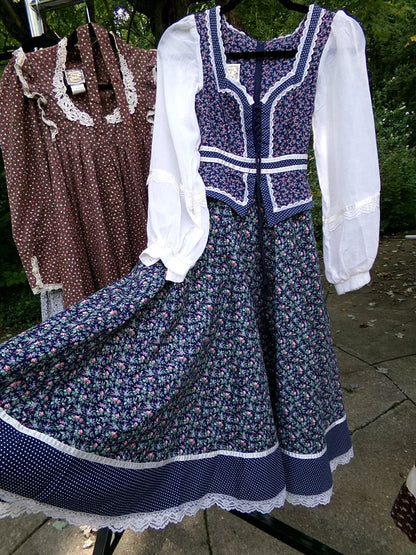 VTG PRAIRIE DRESSES GUNNE SAX, CANDI JONES, STARINA RESELLER LOT of 6 1970s Boho