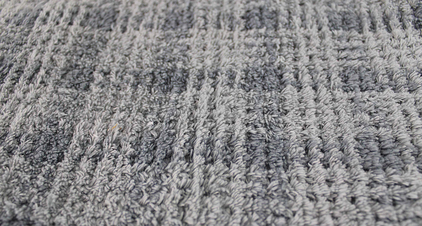 Cozy Chenille Fabric in Moody Storm Grey Plaid, Vintage Style 20" x 25" inch Piece, great for quilt fabric, crafts, stuffed toys