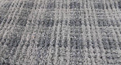 Cozy Chenille Fabric in Moody Storm Grey Plaid, Vintage Style 20" x 25" inch Piece, great for quilt fabric, crafts, stuffed toys