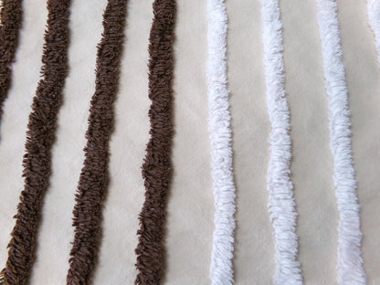 split road vintage chenille fabric, tufted contrast design, 17" x 27" unique piece of quilt material