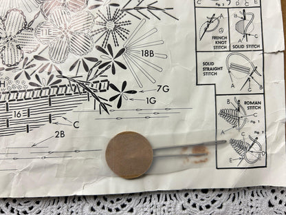 JUST PICKED Crewel Stitchery Kit Boho Floral Vintage Paragon 0725