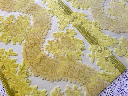 Luxury Cut Velvet Fabric, Bates Vintage Tapestry Chenille Piece, Golden Glow Earthtones, 20" x 22" Inches, Nice in Small Bags, Pillows