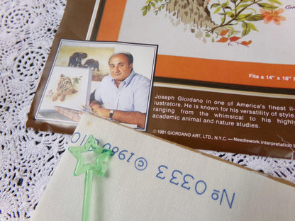 Vintage SQUIRREL and FRIENDS Crewel Embroidery Kit Paragon Stitchery 0333 Giordano