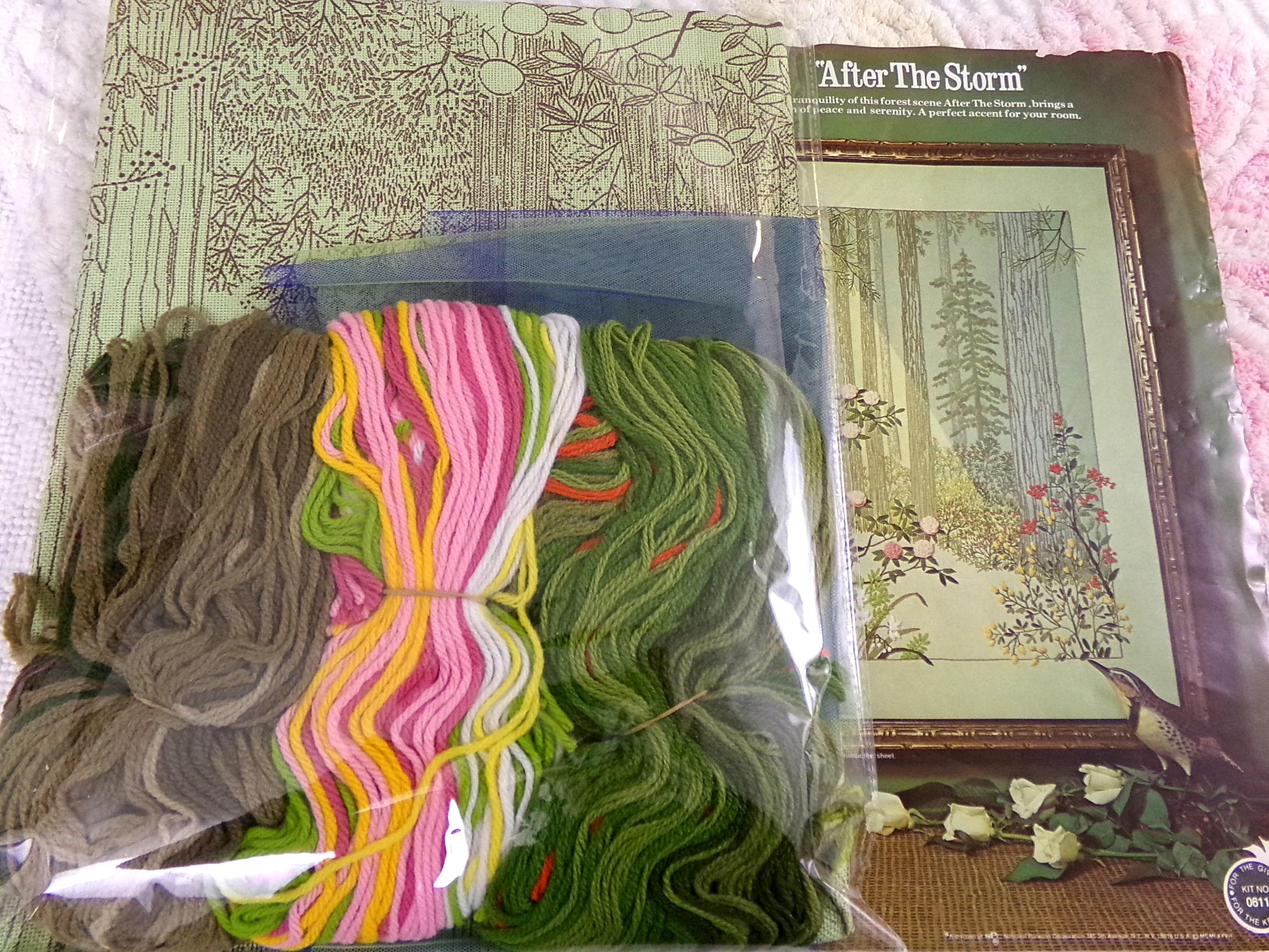 AFTER THE STORM Vintage Crewel Embroidery Kit Paragon Needlecraft