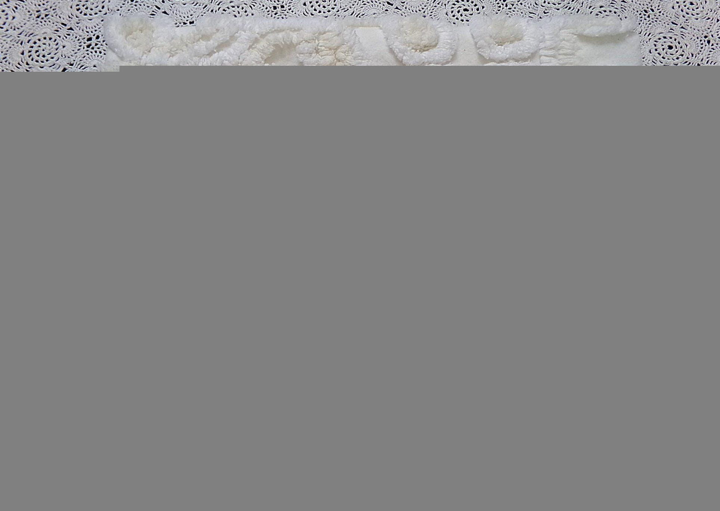 Vanilla Twist Vintage Chenille Fabric Piece 20x25" Floral Curlicue Craft Sewing Material