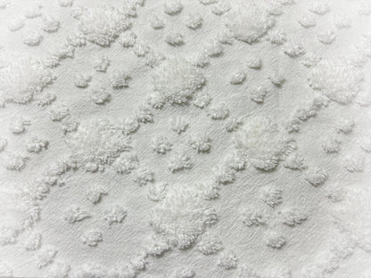 Minimalist White Vintage Style Chenille Fabric, 16x20" Quilt Sewing Textile