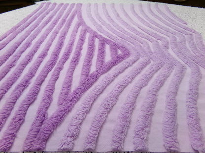 Lavender Vintage Chenille Fabric, Optic Geometric Design, 19x22" Piece