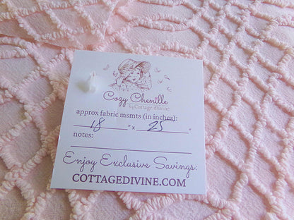 Chic Pink Eternity Links Vintage Chenille Fabric, 18x25" piece
