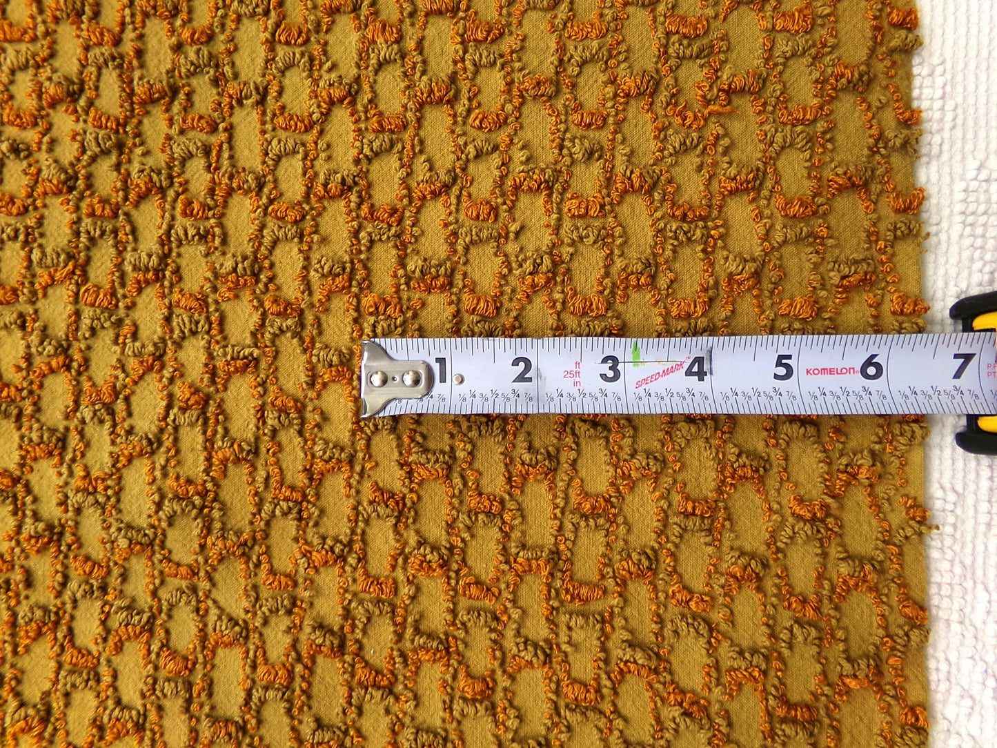boho soul vintage chenille fabric, interesting abstract infinity design, 24" x 17" piece of quilt & sewing material