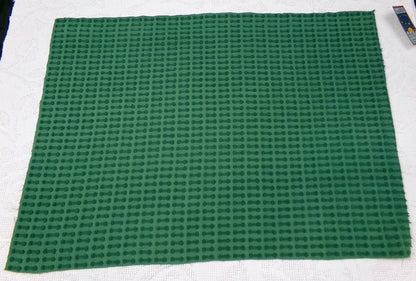 Vintage Green Chenille Fabric Textured Evergreen Cotton Quilting Crafts Upcycle Boho 18" x 24"